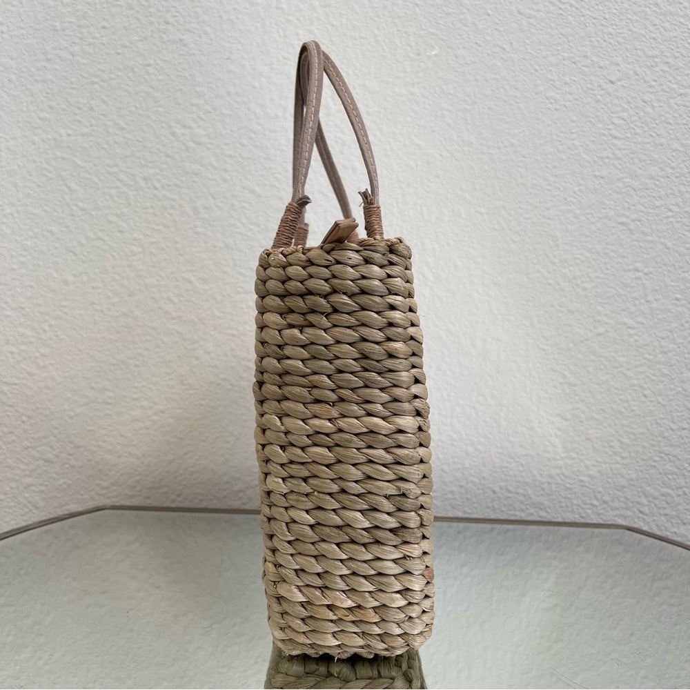Vintage Y2K Beach Surf Volkswagen Bug Corn Husk Wicker Small Handbag Purse - Picture 7 of 13